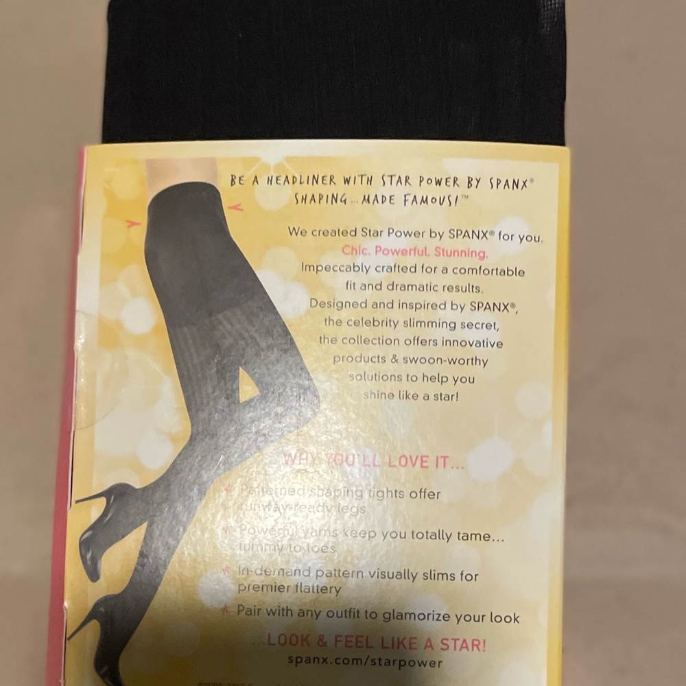 SPANX Star Power Patterned Black Tights